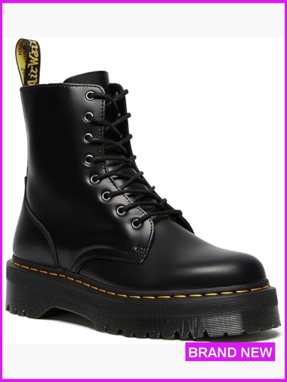 Platform Combat Boots Lace-Up Chunky Sole Y2K Retro Punk Fashion 8-Eye